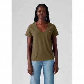 тениска,дамски,тениски,levi´s,®,perfect,slub,short,sleeve,v,neck,t,shirt,olive,night,(green)
