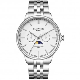 часовник,часовници,bonvier,moonphase,bv065,watch,silver