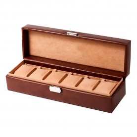 бижутерия,dissing,6,brown,synthetic,leather,dur009,watch,box,brown