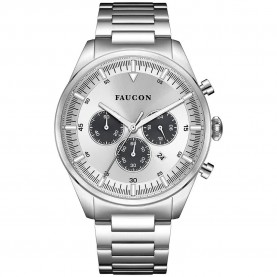 часовник,часовници,faucon,chrono,f10009,watch,silver