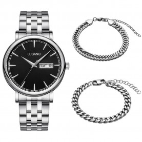 часовник,часовници,lugano,concord,gift,set,l0096,watch,silver