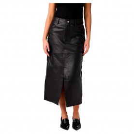 пола,дамски,поли,и,рокли,yas,mina,leather,long,skirt,black