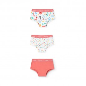 Boboli 921046 panties 3 units - White / Pink (Geometric Print) детско,бельо,boboli,921046,panties,3,units,white,pink,(geometric,print)