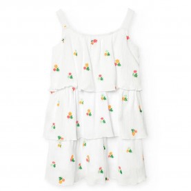 Рокля Boboli Bambula Floral sleeveless dress - White (White) рокля,дамски,поли,и,рокли,boboli,bambula,floral,sleeveless,dress,white,(white)