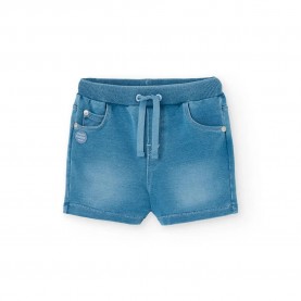 Поларени къси панталони Boboli Fleece Denim shorts - Blue (Bleach Wash) поларени,къси,панталони,мъжки,панталони,дамски,панталони,boboli,fleece,denim,shorts,blue,(bleach,wash)
