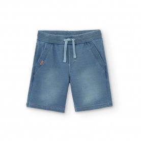 Поларени къси панталони Boboli Fleece Denim Stretch shorts - Blue (Bleach Wash) поларени,къси,панталони,мъжки,панталони,дамски,панталони,boboli,fleece,denim,stretch,shorts,blue,(bleach,wash)