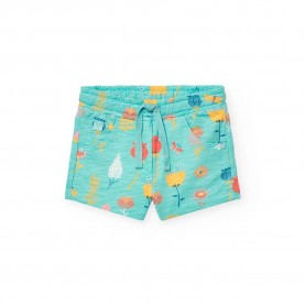 Поларени къси панталони Boboli Fleece Printed shorts - Blue (Garden Print Aquarius Background) поларени,къси,панталони,мъжки,панталони,дамски,панталони,boboli,fleece,printed,shorts,blue,(garden,print,aquarius,background)