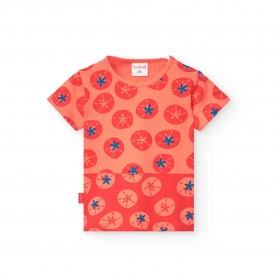 Тениска Boboli Knit Basic short sleeve T-shirt - Orange (Watermelon) тениска,мъжки,тениски,дамски,тениски,boboli,knit,basic,short,sleeve,t,shirt,orange,(watermelon)