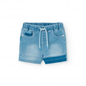 Къси панталони Boboli Knit Denim shorts - Blue (Bleach Wash) къси,панталони,мъжки,панталони,дамски,панталони,boboli,knit,denim,shorts,blue,(bleach,wash)
