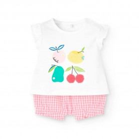Boboli Knit short sleeve set - White (White) детски,екипи,boboli,knit,short,sleeve,set,white,(white)