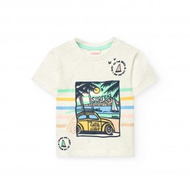 Тениска Boboli Knit short sleeve T-shirt - Beige (Chemical White 8) тениска,мъжки,тениски,дамски,тениски,boboli,knit,short,sleeve,t,shirt,beige,(chemical,white,8)