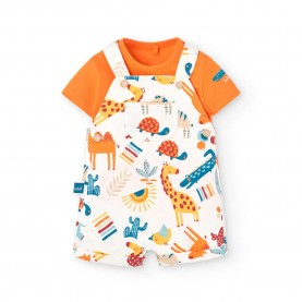 Boboli Knit short sleeve set - White / Orange (Orange) детски,екипи,детски,облекла,за,момчета,boboli,knit,short,sleeve,set,white,orange,(orange)