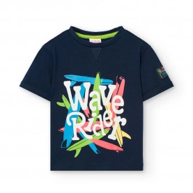 Тениска Boboli Knit short sleeve T-shirt - Blue (Marine 32) тениска,мъжки,тениски,дамски,тениски,boboli,knit,short,sleeve,t,shirt,blue,(marine,32)