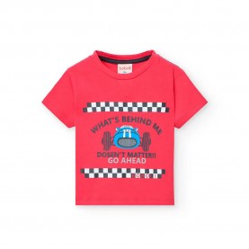 Тениска Boboli Knit short sleeve T-shirt - Red (Magenta) тениска,мъжки,тениски,дамски,тениски,boboli,knit,short,sleeve,t,shirt,red,(magenta)