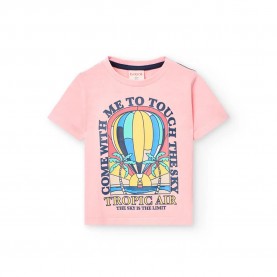 Тениска Boboli Knit short sleeve T-shirt - Pink (Rose 9) тениска,мъжки,тениски,дамски,тениски,boboli,knit,short,sleeve,t,shirt,pink,(rose,9)