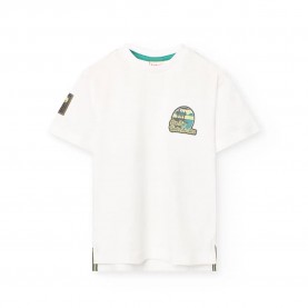 Тениска Boboli Knit short sleeve T-shirt - White (White 22) тениска,мъжки,тениски,дамски,тениски,boboli,knit,short,sleeve,t,shirt,white,(white,22)