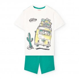 Boboli Knit short sleeve set - White (Eucalyptus) детски,екипи,детски,облекла,за,момчета,boboli,knit,short,sleeve,set,white,(eucalyptus)
