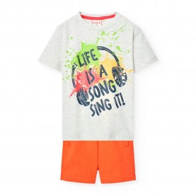 Boboli Knit short sleeve set - White (Paprika) детски,екипи,детски,облекла,за,момчета,boboli,knit,short,sleeve,set,white,(paprika)