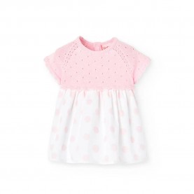 блуза,детски,поли,и,рокли,boboli,knitwear,combined,dress,pink