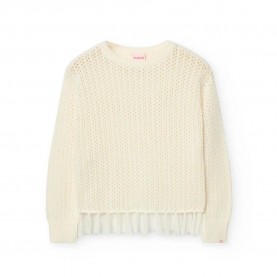 Блуза Boboli Knitwear sweater - Beige (Chemical White) блуза,мъжки,пуловери,дамски,пуловери,boboli,knitwear,sweater,beige,(chemical,white)