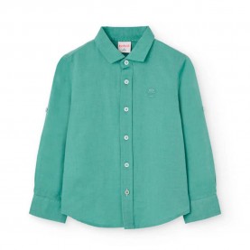 Риза с дълъг ръкав Boboli Linen long sleeve shirt - Green (Eucalyptus) риза,с,дълъг,ръкав,дамски,ризи,мъжки,ризи,boboli,linen,long,sleeve,shirt,green,(eucalyptus)