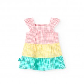 рокля,детски,поли,и,рокли,boboli,poplin,check,dress,geranium,bicolor,paintings,(multicolor)