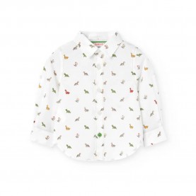 риза,с,дълъг,ръкав,детски,ризи,boboli,poplin,printed,long,sleeve,shirt,white,(dinosaur,print)