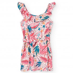 Рокля Boboli Printed sleeveless dress - Pink (Leaves Print 1) рокля,дамски,поли,и,рокли,boboli,printed,sleeveless,dress,pink,(leaves,print,1)