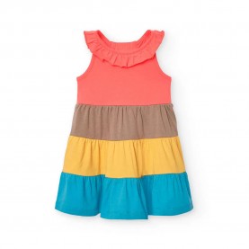 рокля,детски,поли,и,рокли,boboli,ruffles,dress,multicolor,(watermelon)