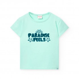 Тениска Boboli Stretch Knit short sleeve T-shirt - Green (Caribbean) тениска,мъжки,тениски,дамски,тениски,boboli,stretch,knit,short,sleeve,t,shirt,green,(caribbean)