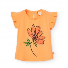 Тениска Boboli Stretch Knit short sleeve T-shirt - Orange (Petal) тениска,мъжки,тениски,дамски,тениски,boboli,stretch,knit,short,sleeve,t,shirt,orange,(petal)