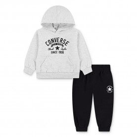 Converse kids Retro Remix Ft Po Jogger long sleeve set - Black / Grey (Birch Heather / Black) детски,екипи,converse,kids,retro,remix,ft,po,jogger,long,sleeve,set,black,grey,(birch,heather,black)