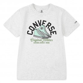 Детска тениска Converse kids Retro Remix Sneaker Arc short sleeve T-shirt - Grey (Birch Heather) детска,тениска,мъжки,тениски,дамски,тениски,converse,kids,retro,remix,sneaker,arc,short,sleeve,t,shirt,grey,(birch,heather)