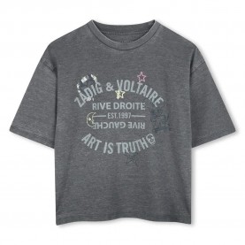 тениска,детски,тениски,zadig,&,voltaire,x60318,short,sleeve,t,shirt,grey