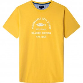 тениска,мъжки,тениски,façonnable,fish,front,print,short,sleeve,t,shirt,yellow,(mellow,yellow)