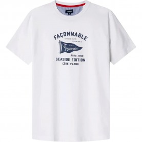 тениска,мъжки,тениски,façonnable,flag,front,print,short,sleeve,t,shirt,white