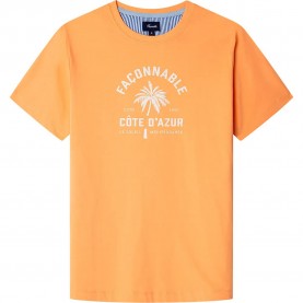 тениска,мъжки,тениски,façonnable,front,palm,print,short,sleeve,t,shirt,orange