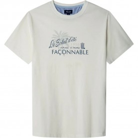 тениска,мъжки,тениски,façonnable,front,sun,print,short,sleeve,t,shirt,white