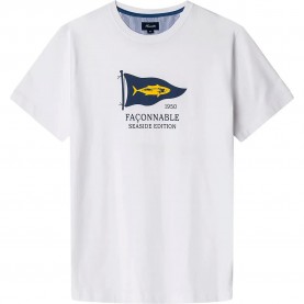 тениска,мъжки,тениски,façonnable,yellow,fish,short,sleeve,t,shirt