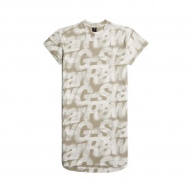 рокля,дамски,поли,и,рокли,g,star,printed,loose,short,sleeve,dress,beige