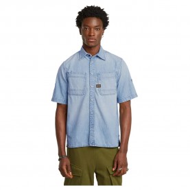 риза,с,къс,ръкав,мъжки,ризи,g,star,slanted,double,pocket,regular,short,sleeve,shirt,blue,(sun,faded,blue,mist)