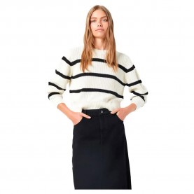 блуза,дамски,пуловери,дамски,плетени,дрехи,noisy,may,maysa,sweater,white,(eggnog,black)