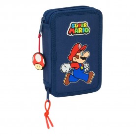 канцеларски,принадлежности,safta,double,filled,super,mario,trick,pencil,case,28,pieces,blue,(multicolor)