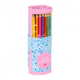 канцеларски,принадлежности,safta,roll,up,with,vmb,paraíso,pencil,case,27,pieces,multicolor,(multicolor)