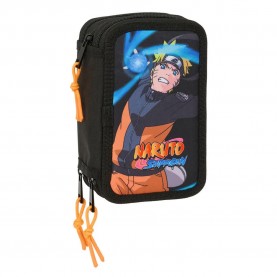 канцеларски,принадлежности,safta,triple,filled,naruto,pencil,case,36,pieces,black,(multicolor)