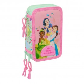 канцеларски,принадлежности,safta,triple,filled,princesas,disney,bloom,pencil,case,36,pieces,pink,(multicolor)