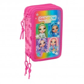 канцеларски,принадлежности,safta,triple,filled,rainbow,high,shine,pencil,case,36,pieces,pink,(multicolor)