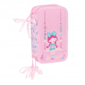 канцеларски,принадлежности,safta,triple,filled,glowlab,kids,swing,pencil,case,37,pieces,pink,(multicolor)