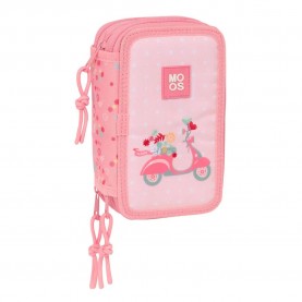 канцеларски,принадлежности,safta,triple,filled,moos,passion,pencil,case,37,pieces,pink,(multicolor)