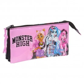 канцеларски,принадлежности,safta,triple,monster,high,drama,pencil,case,pink,(multicolor)